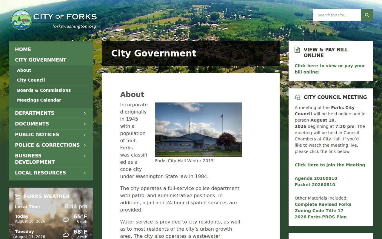Forks criminal records city government context