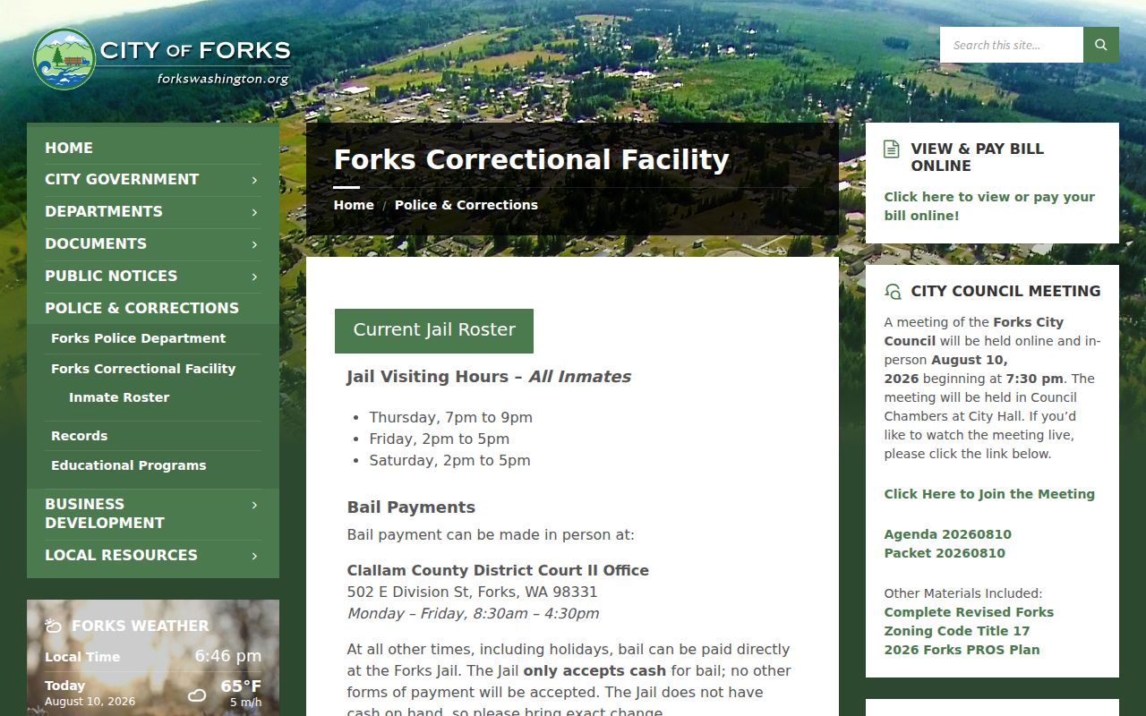 Forks criminal records District Court II and correctional facility information