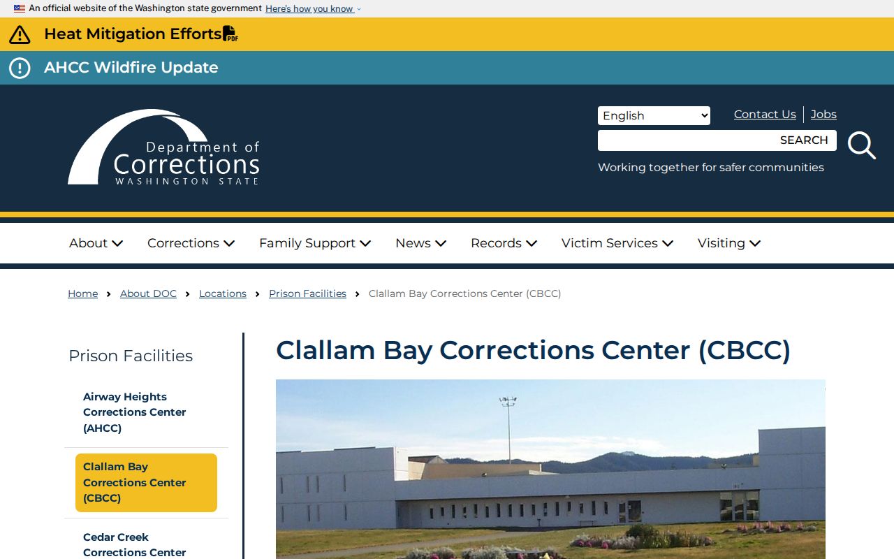 Clallam County criminal records at Clallam Bay state prison