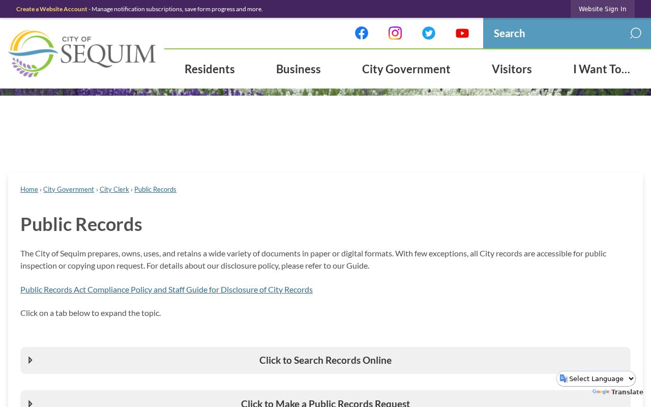 Sequim criminal records NextRequest public disclosure portal
