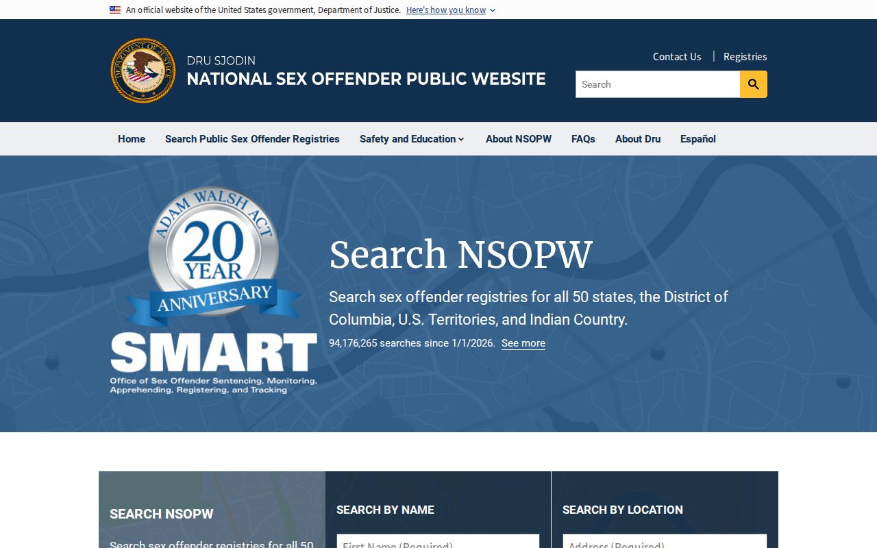 Clallam County sex offender search on the national registry interface